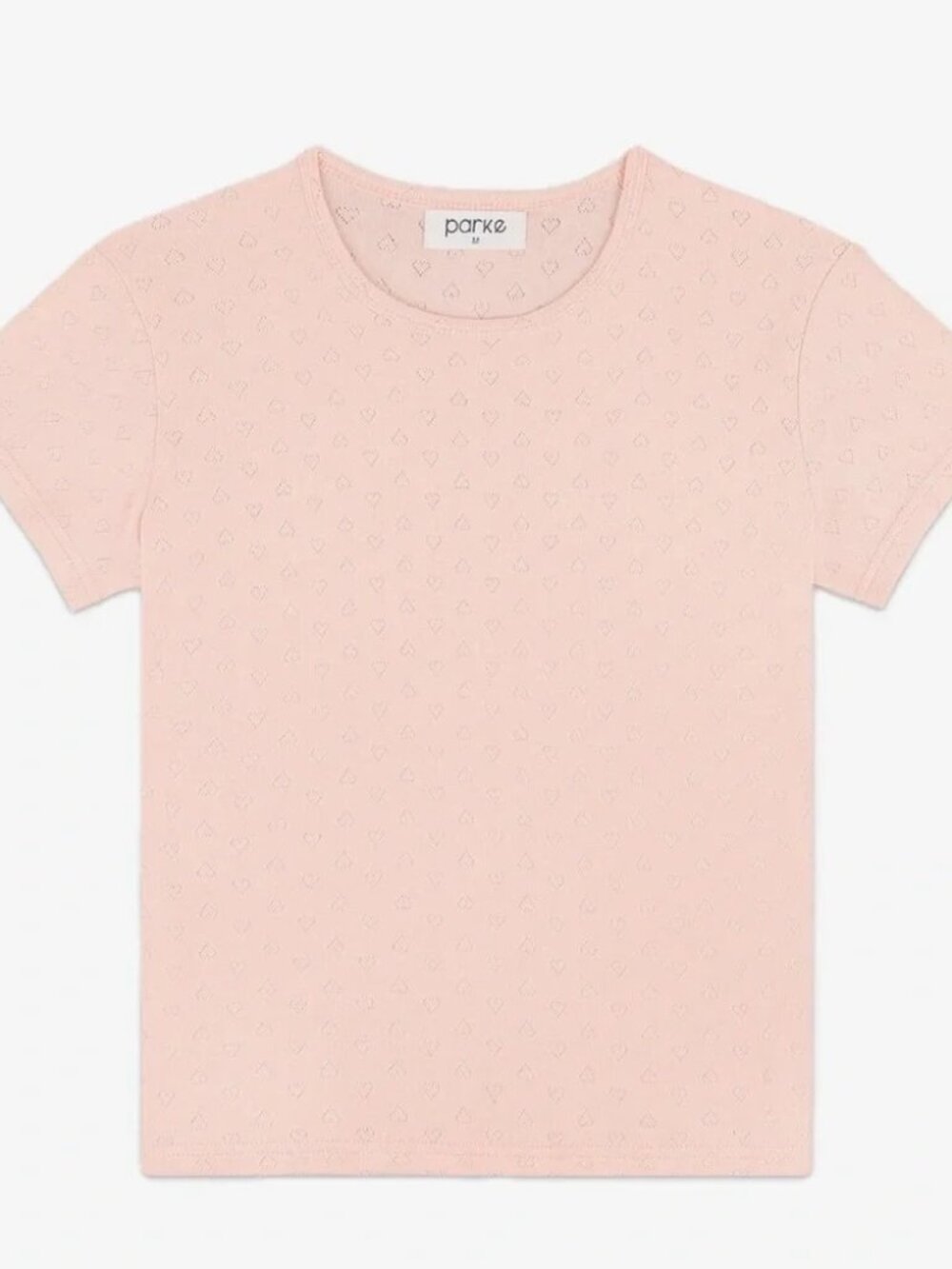 Parke Heart Pointelle Baby Tee - Ballet Pink - Size Medium